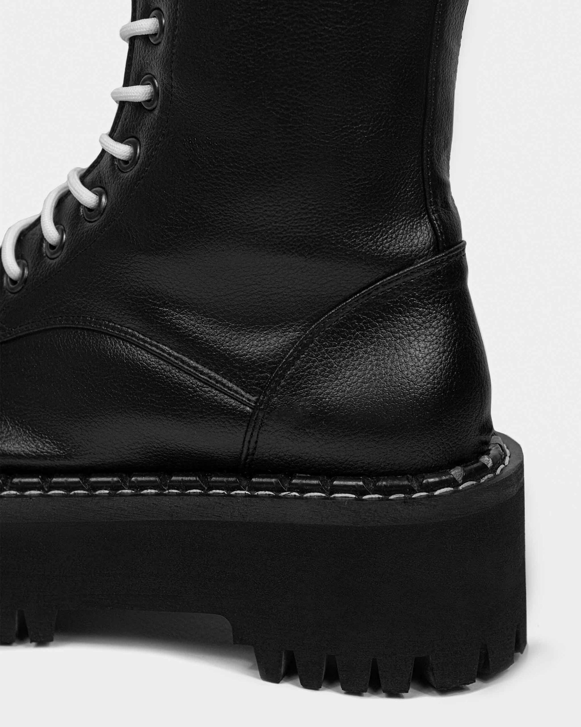 Worker Monster Black Vegea grape leather boots - Vegan America