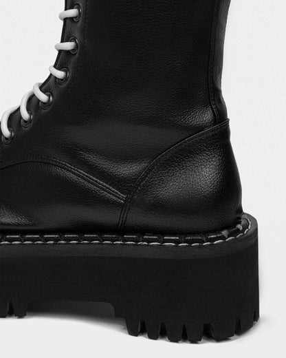Worker Monster Black Vegea grape leather boots - Vegan America