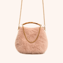 Faux Fur Bag with Detachable 24K Gold Chunky Chain - Vegan America