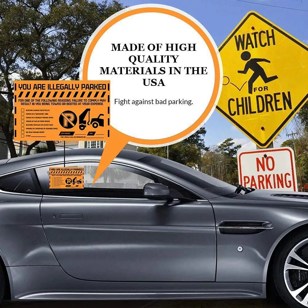 "Multi - Reason" Orange Very Hard to Remove Parking Stickers - Vegan America