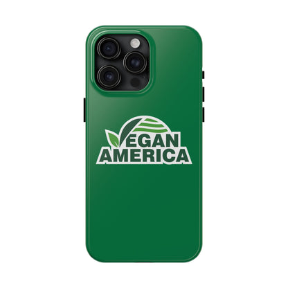 Vegan America Tough Phone Case — Green Protective Vegan Pride Cover - Vegan America