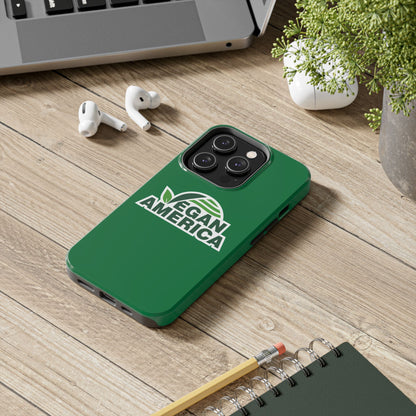 Vegan America Tough Phone Case — Green Protective Vegan Pride Cover - Vegan America