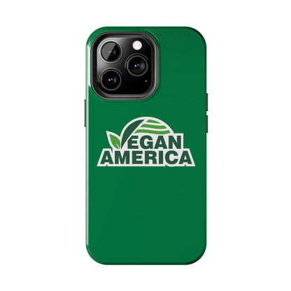 Vegan America Tough Phone Case — Green Protective Vegan Pride Cover - Vegan America
