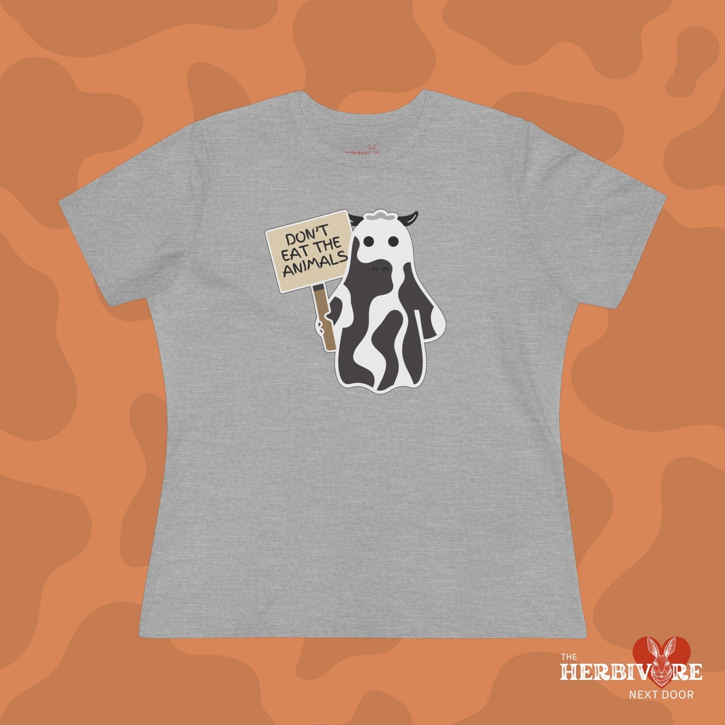 Ghost Cow Don't Eat The Animals Vegan T-Shirt - Women's Style - Vegan America