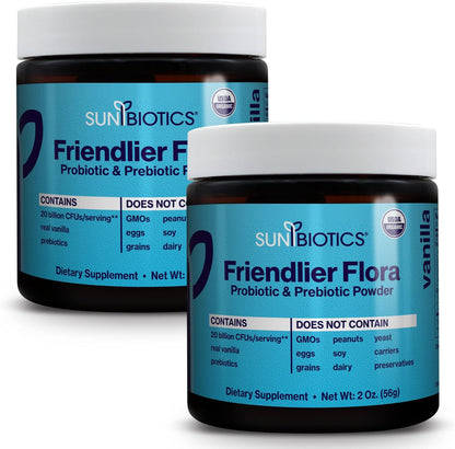 FRIENDLIER FLORA - PROBIOTIC & PREBIOTIC POWDER - Vanilla - Vegan America