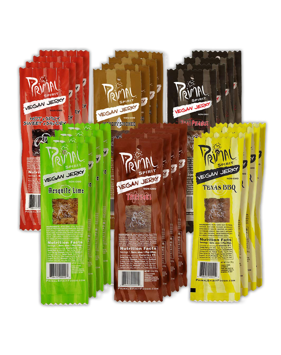Primal Spirit Vegan Jerky Sampler Pack - ALL 6 flavors