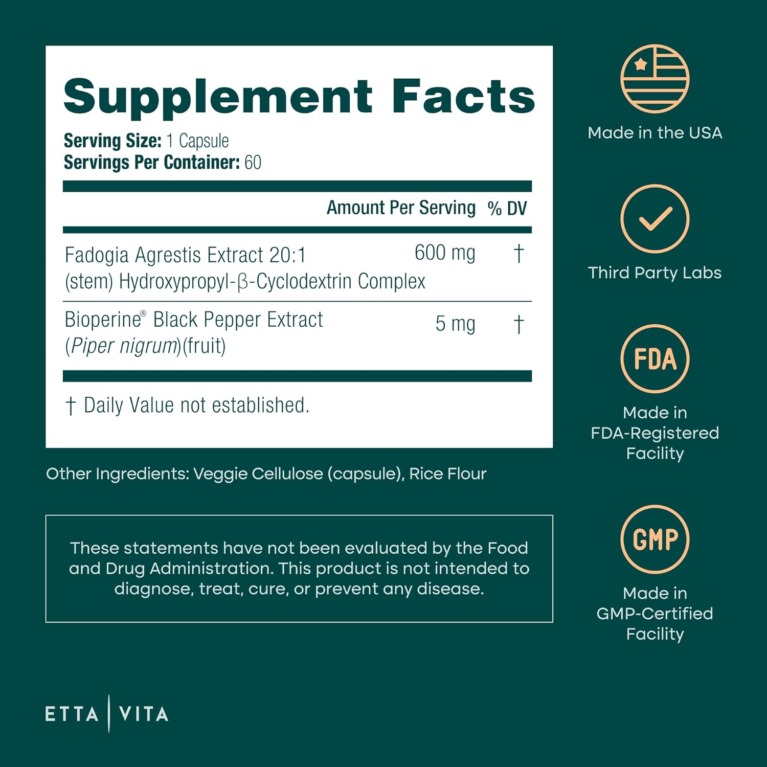 Organic Fadogia Agrestis 600mg for Natural Test Support - Vegan America