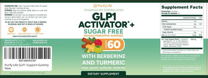 Sugar-Free GLP-1 Support Gummies, Berberine, Cinnamon, Turmeric Supplement