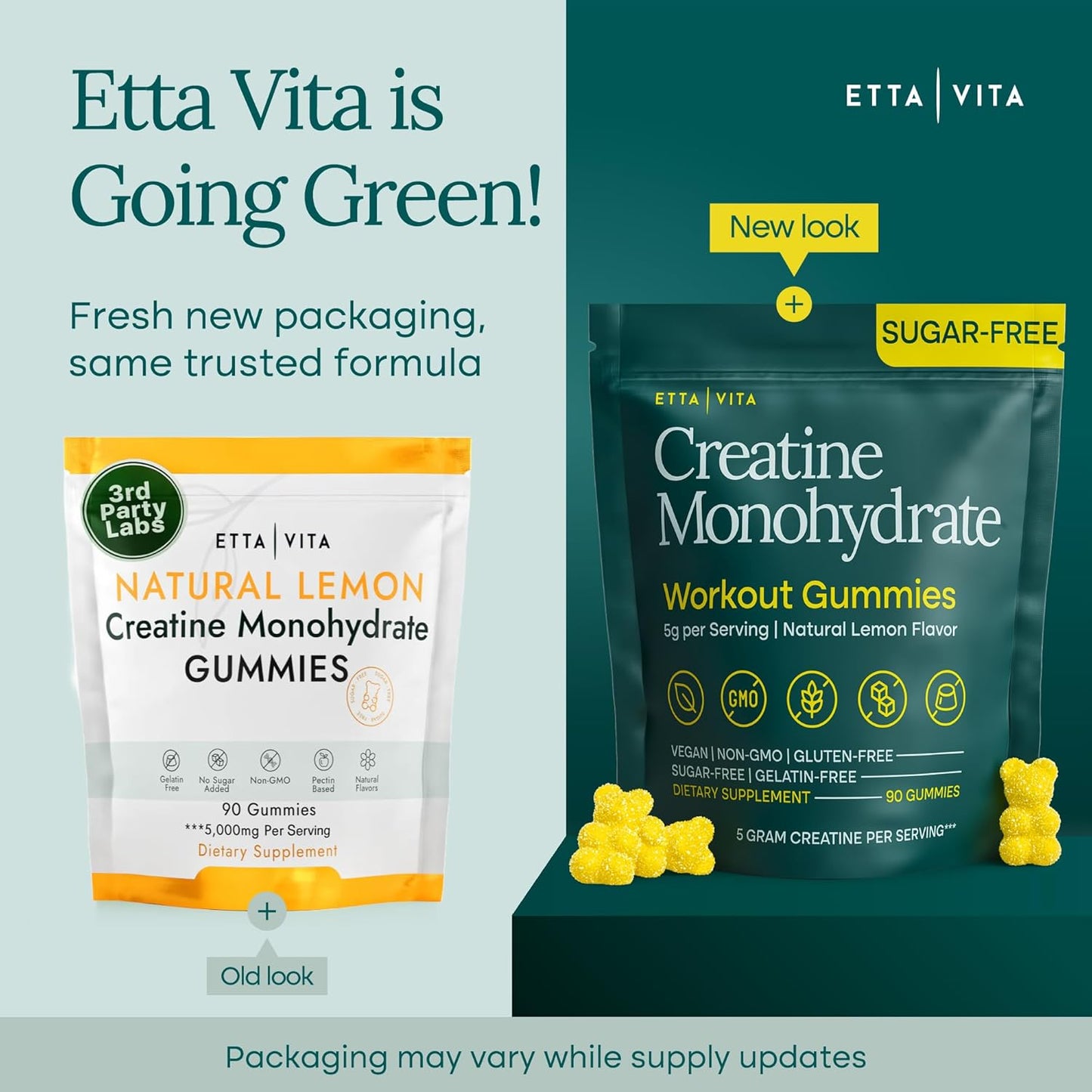 Content Sugar-Free Creatine Monohydrate Gummies 5gram per Serving, Potent Creatine Gummies for Women & Men, Supplement for Muscle Support, Cellular Energy & Cognitive Function [Lemon Drops Candy Flavor]