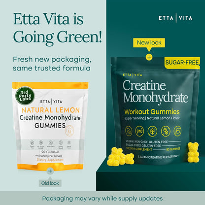 Content Sugar-Free Creatine Monohydrate Gummies 5gram per Serving, Potent Creatine Gummies for Women & Men, Supplement for Muscle Support, Cellular Energy & Cognitive Function [Lemon Drops Candy Flavor]