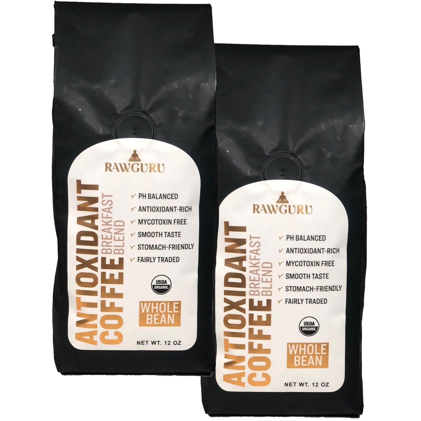 Organic Antioxidant Coffee Breakfast Blend | Whole Bean | 12oz - Vegan America