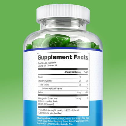 Ashwagandha Gummies for Anxiety & Stress Relief - Vegan Mood Support for Men & Women 90ct - Vegan America