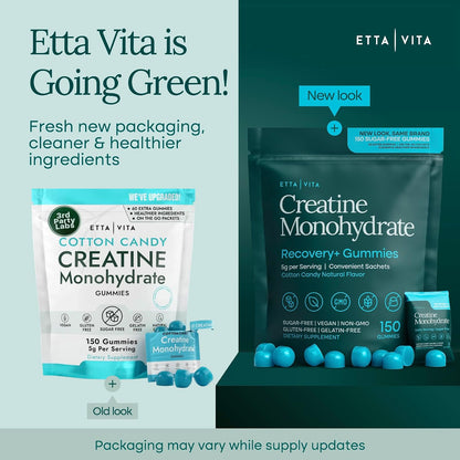 Sugar-Free Creatine Monohydrate Gummies (5g Per Packet) - Potent Creatine Gummies for Men & Women, Supplement for Muscle Support, Cognitive Function - Non-GMO, Gluten-Free