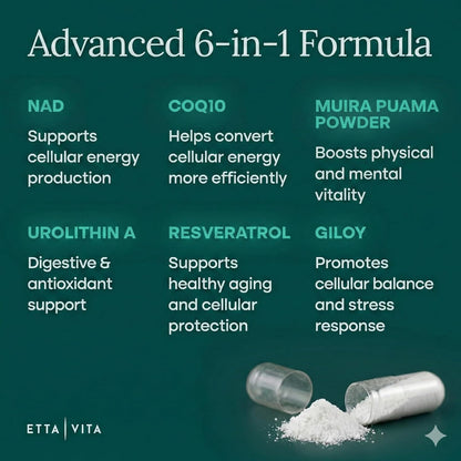 Liposomal NAD+ Supplement - Resveratrol, Urolithin A, CoQ10 & Muira Puama - Vegan America
