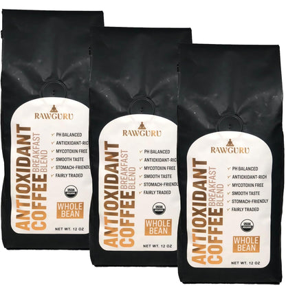 Organic Antioxidant Coffee Breakfast Blend | Whole Bean | 12oz - Vegan America