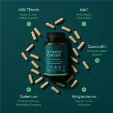 NAC Supplement N - Acetyl Cysteine 600mg with Quercetin, Milk Thistle, Molybdenum & Selenium - Vegan America