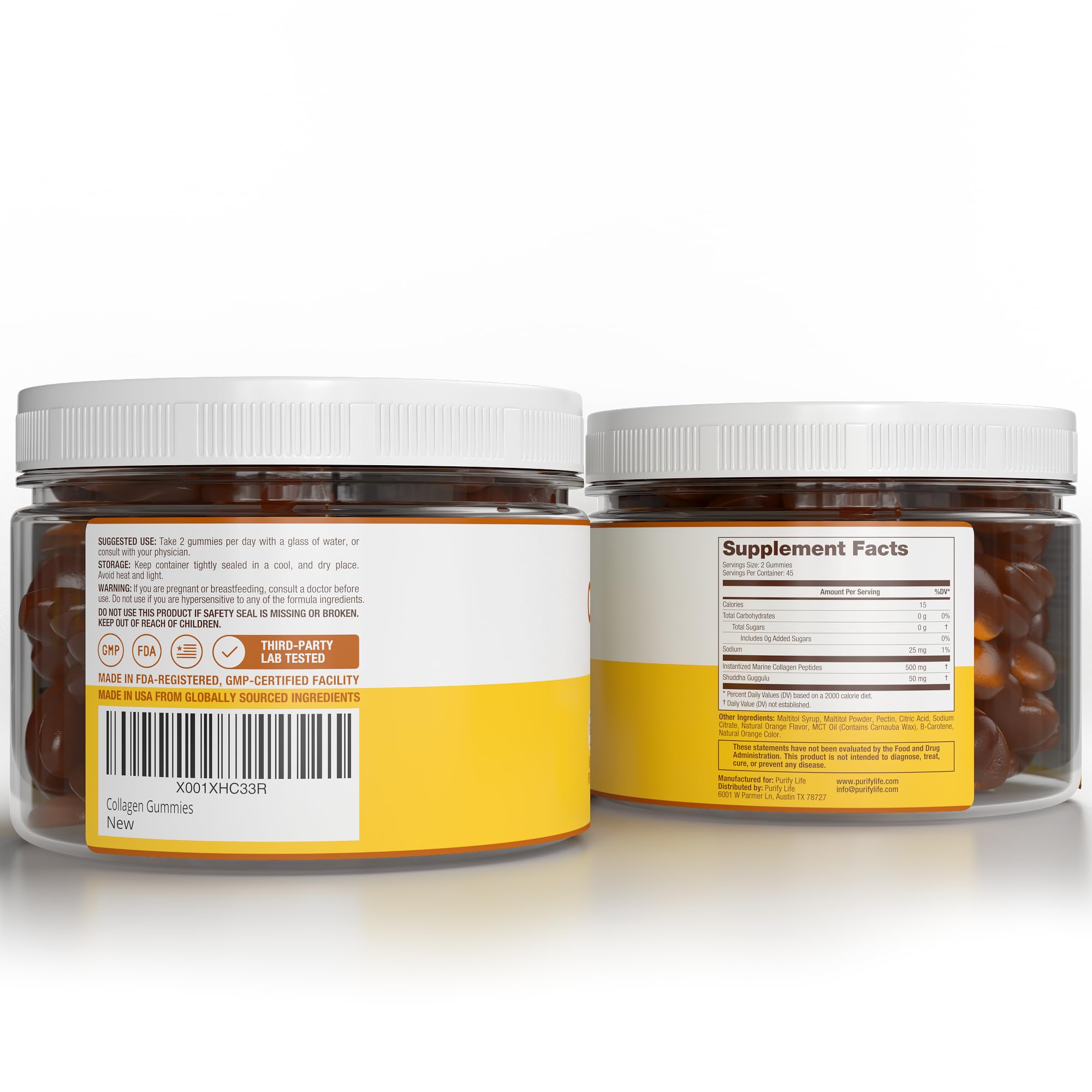 Ingredient list for Collagen Gummies For Hair Skin & Nails