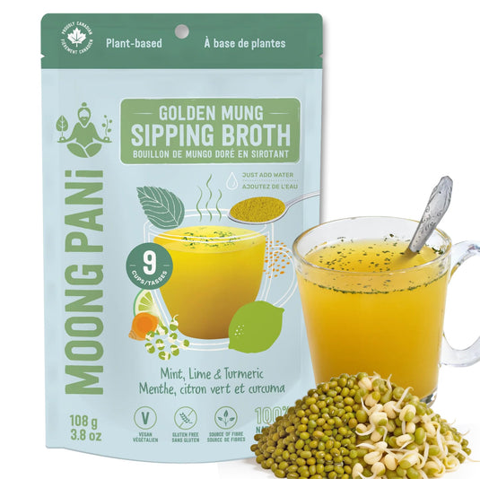 Mint, Lime & Turmeric Golden Mung Sipping Broth | 9 Cups - Vegan America