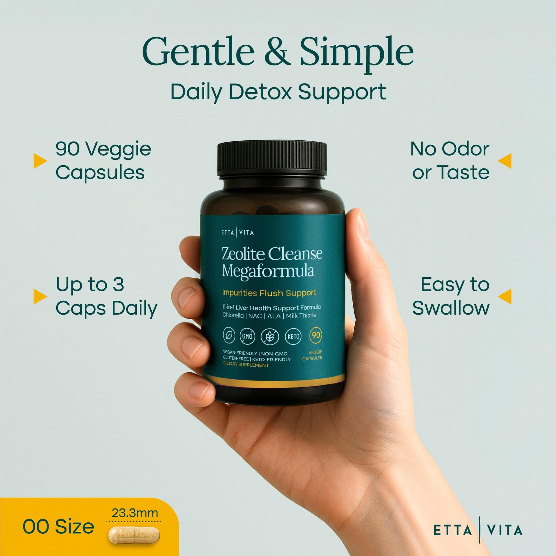 Liver Cleanse Detox & Repair - Zeolite Detox Supplement for Gut Health, Cognition & Natural Energy - Vegan America