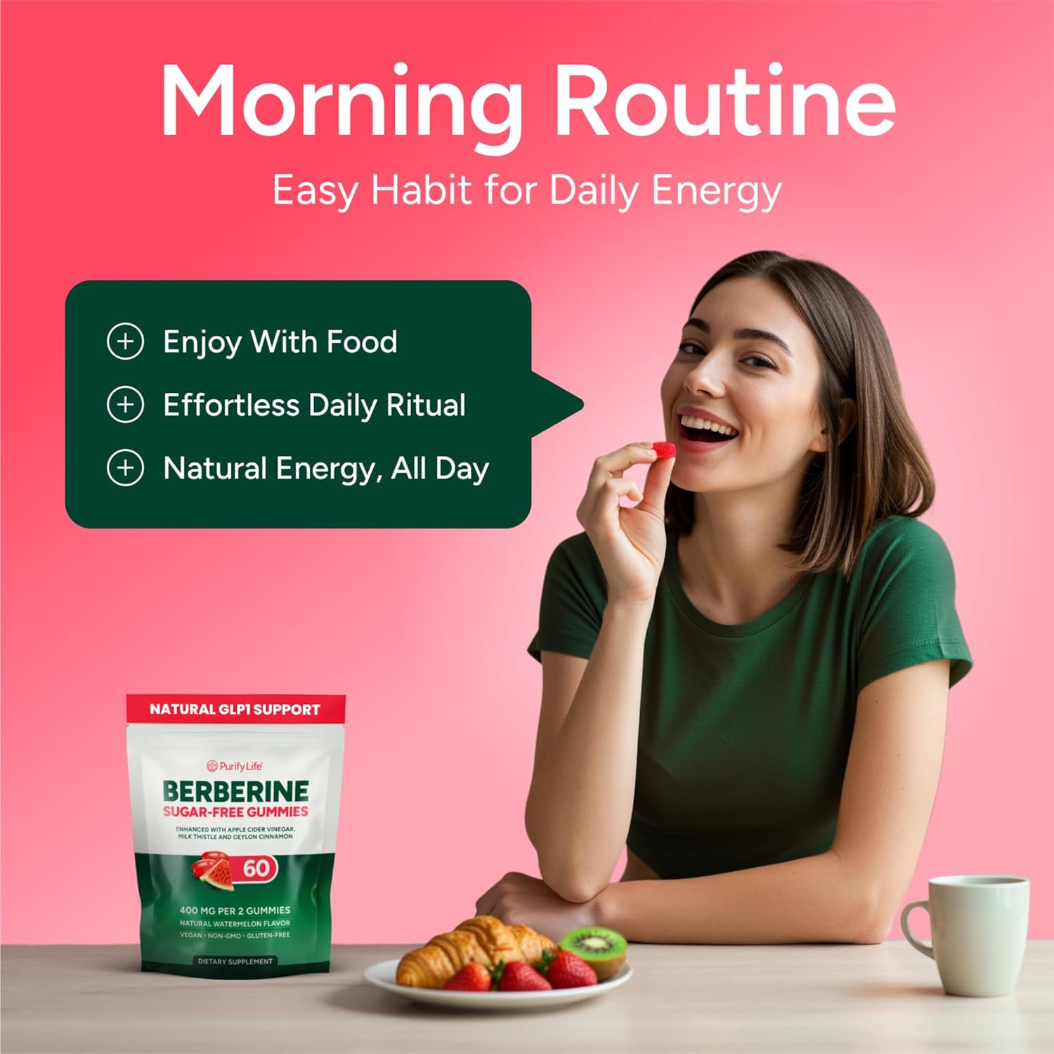 Natural GLP1 Support - Berberine Sugar - Free Gummies - Vegan America