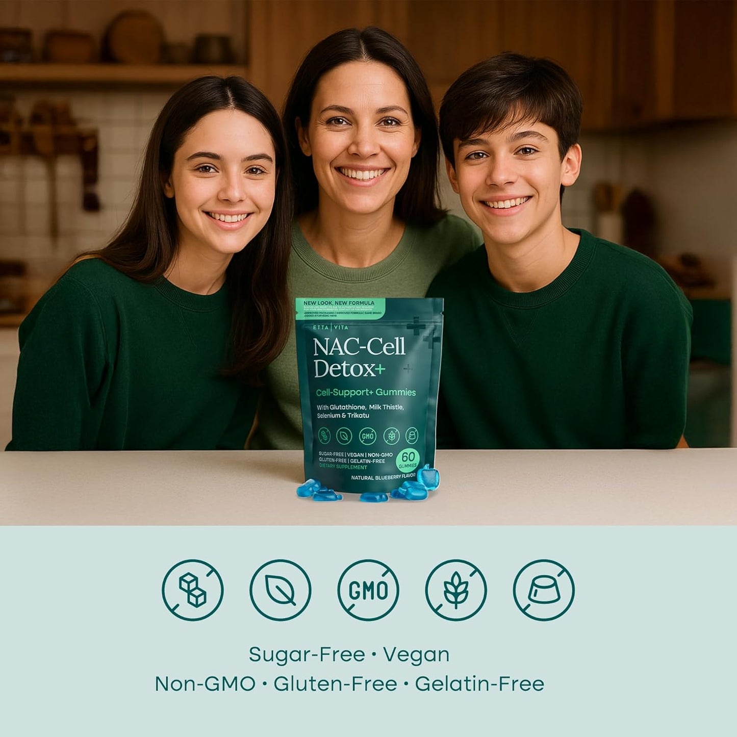 Sugar-Free NAC Gummies, N Acetyl Cysteine Supplement with Milk Thistle, Glutathione, Trikatu & Selenium, Supplement for Energy, Respiratory Health, Liver Detox & Cleanse, Kidney, Antioxidant Support