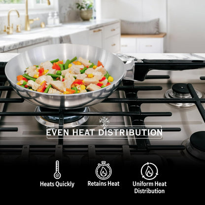 11-Inch Chef Skillet – Quick & Even Heat Distribution – Lightweight Cast Aluminum Frying Pan