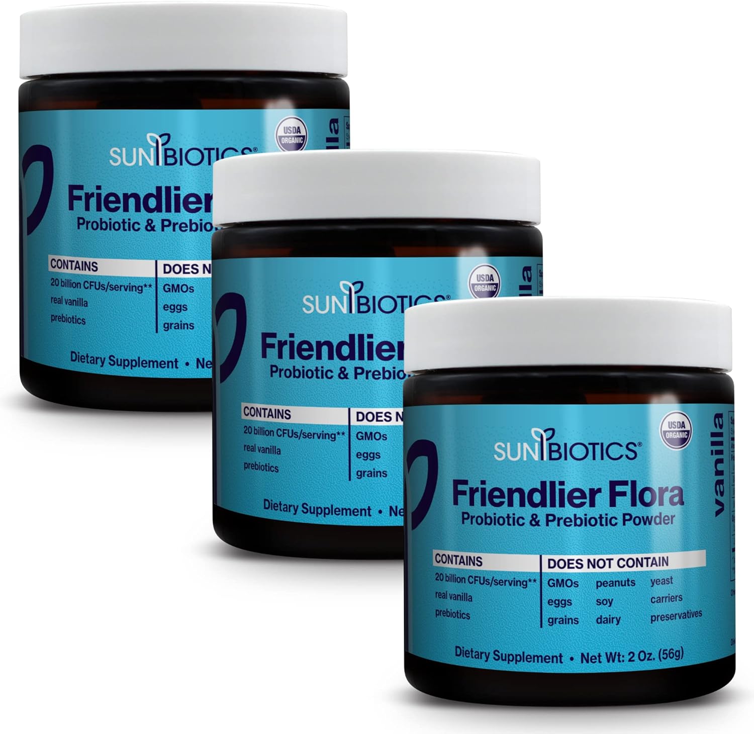 FRIENDLIER FLORA - PROBIOTIC & PREBIOTIC POWDER - Vanilla - Vegan America