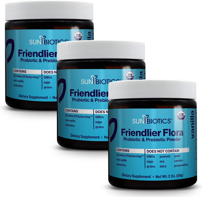 FRIENDLIER FLORA - PROBIOTIC & PREBIOTIC POWDER - Vanilla - Vegan America
