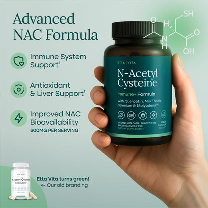 NAC Supplement N - Acetyl Cysteine 600mg with Quercetin, Milk Thistle, Molybdenum & Selenium - Vegan America