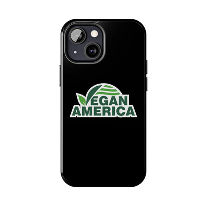 Vegan America Tough Phone Case — Green Leaf Vegan Pride Protective Cover - Vegan America