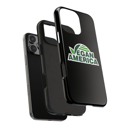 Vegan America Tough Phone Case — Green Leaf Vegan Pride Protective Cover - Vegan America