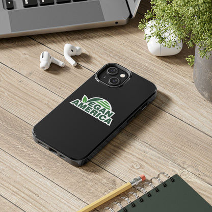 Vegan America Tough Phone Case — Green Leaf Vegan Pride Protective Cover - Vegan America