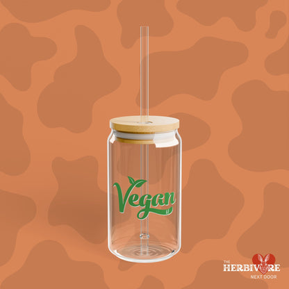 Vegan AF Sipper Glass, 16oz - Vegan America