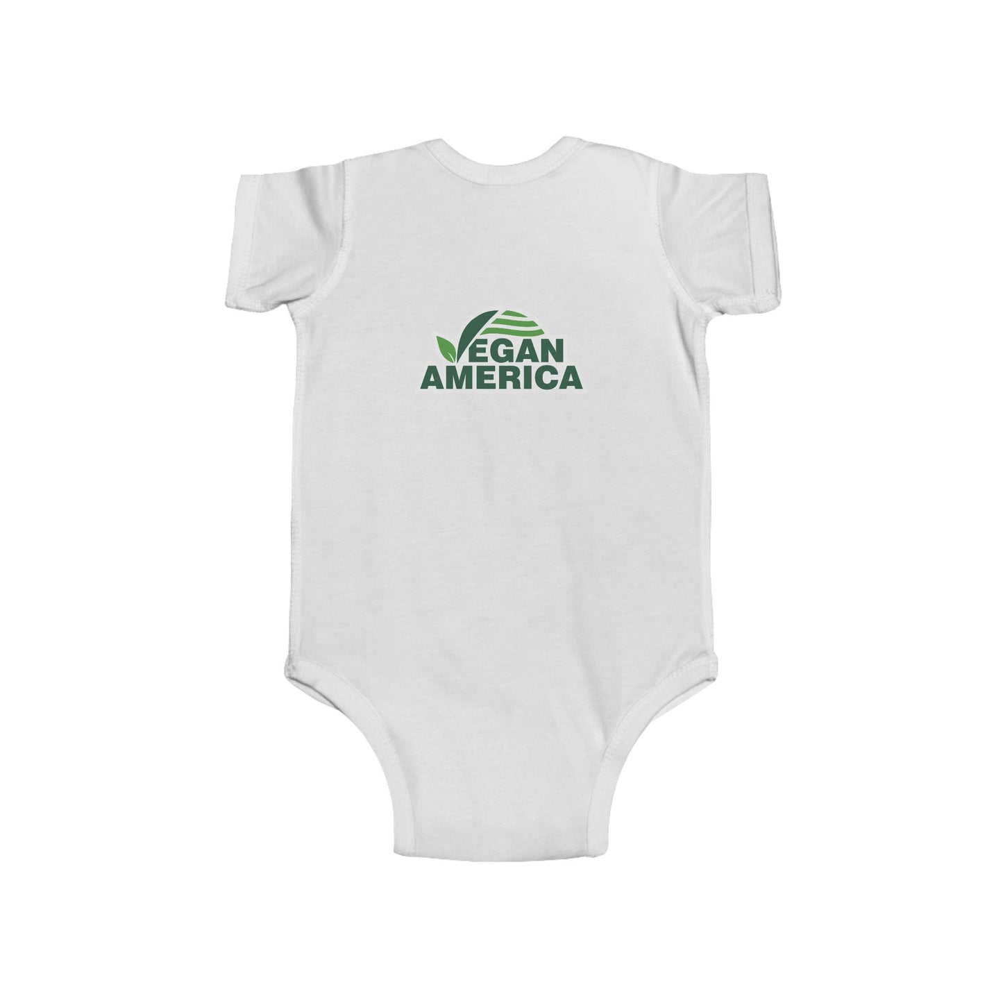 Vegan America Infant Bodysuit – Cute Green Plant Logo Baby Onesie - Vegan America