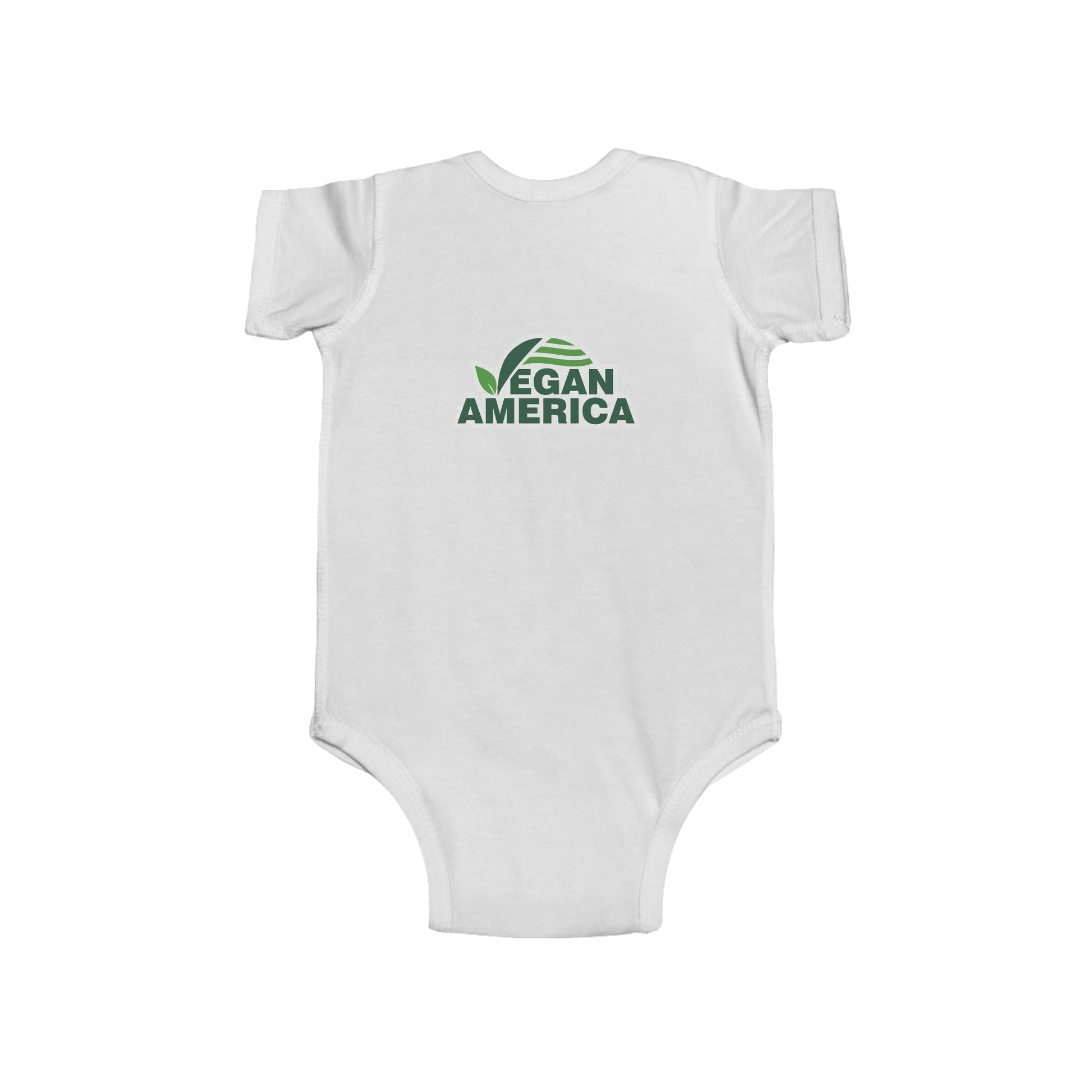 Vegan America Infant Bodysuit – Cute Green Plant Logo Baby Onesie - Vegan America