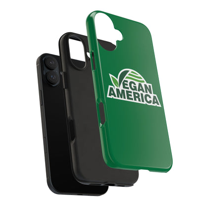 Vegan America Tough Phone Case — Green Protective Vegan Pride Cover - Vegan America