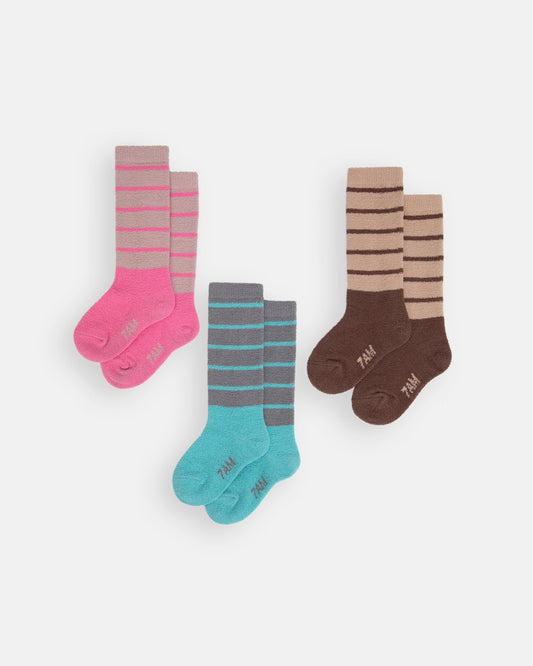 Long Striped Socks - Fuzzy