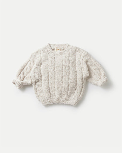 Boxy Cable Sweater - Fuzzy