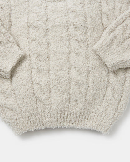 Boxy Cable Sweater - Fuzzy