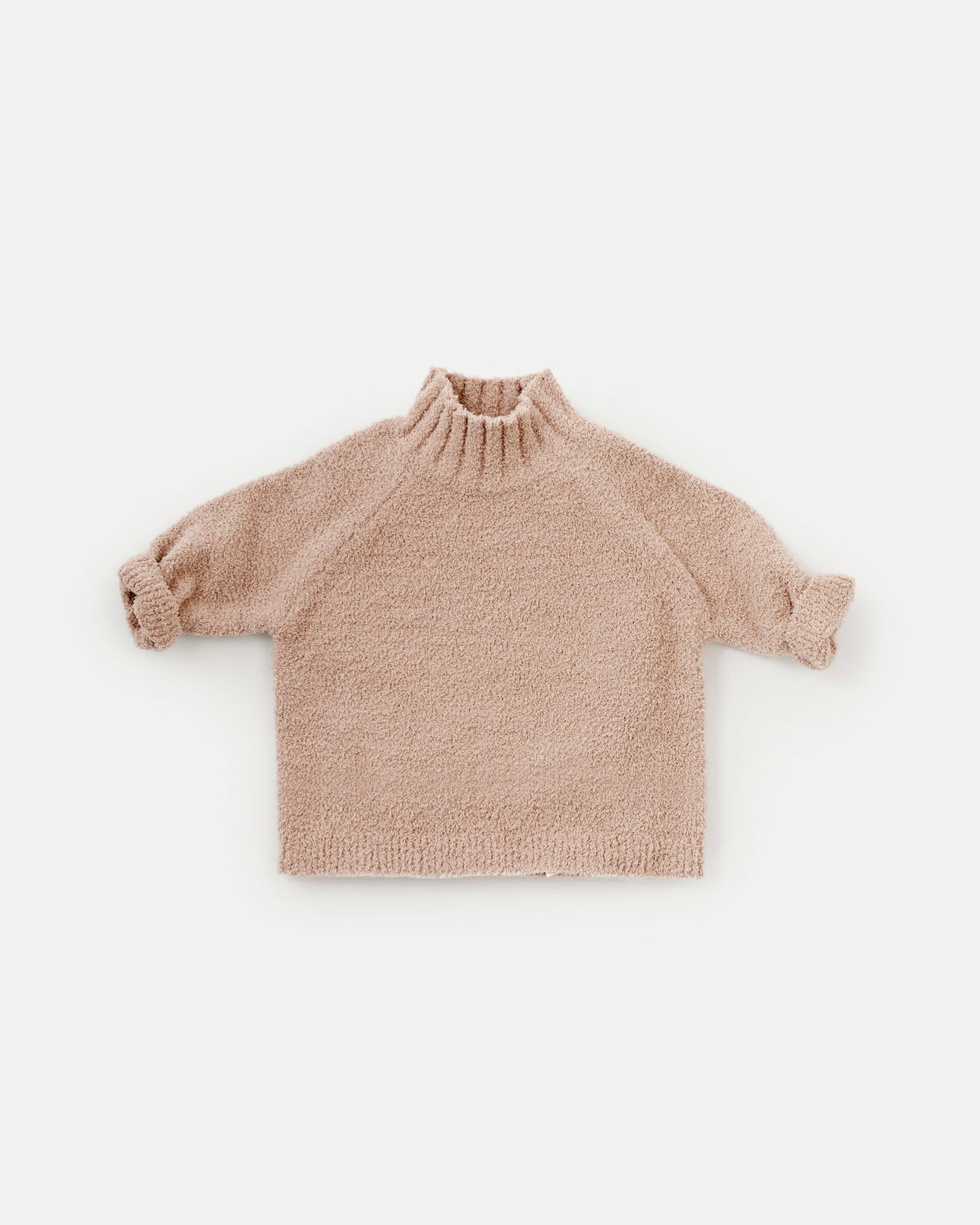 Boxy Mock Neck Sweater - Fuzzy