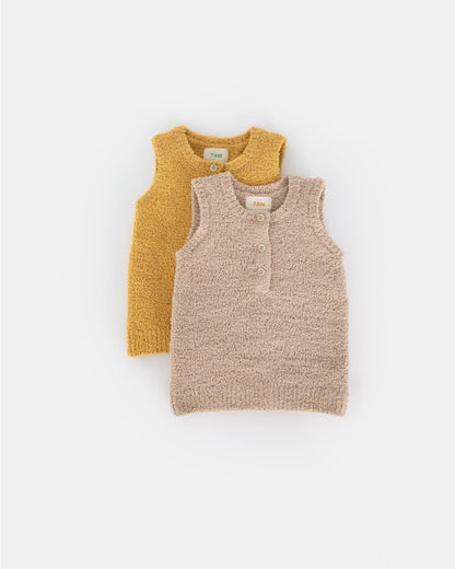 Sleeveless Henley - Fuzzy