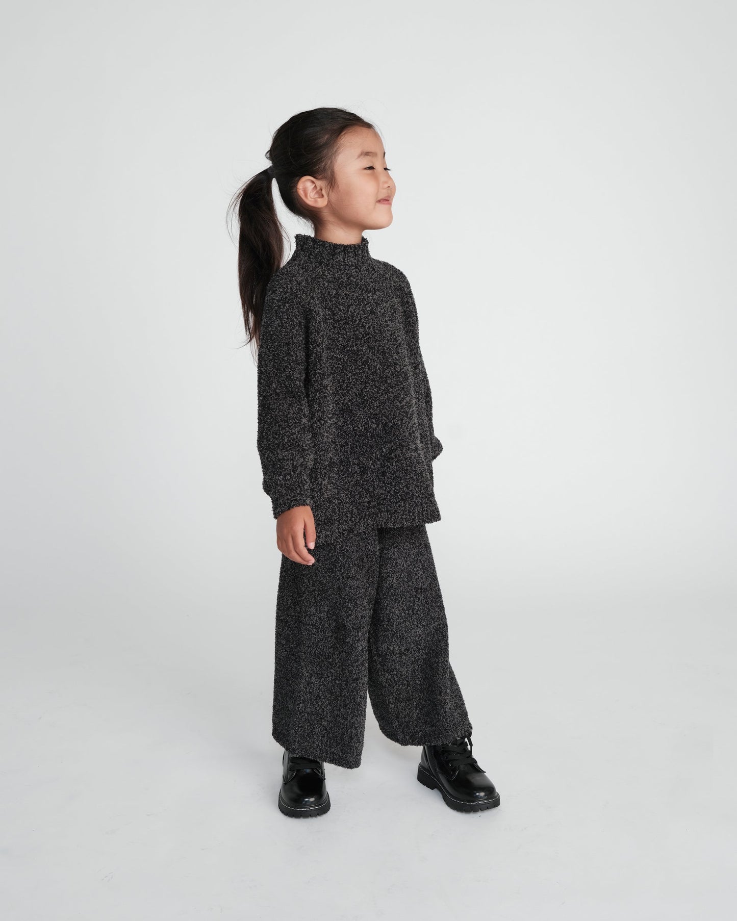 Boxy Mock Neck Sweater - Fuzzy