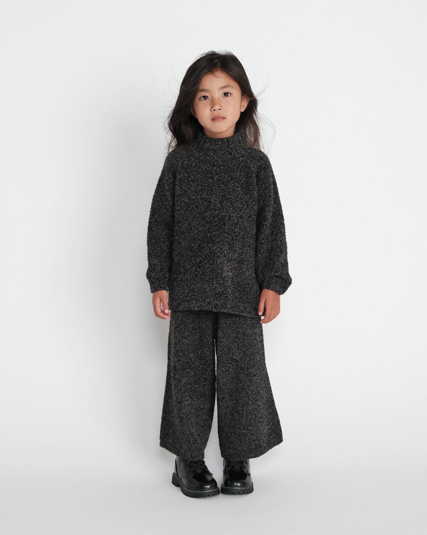 Boxy Mock Neck Sweater - Fuzzy