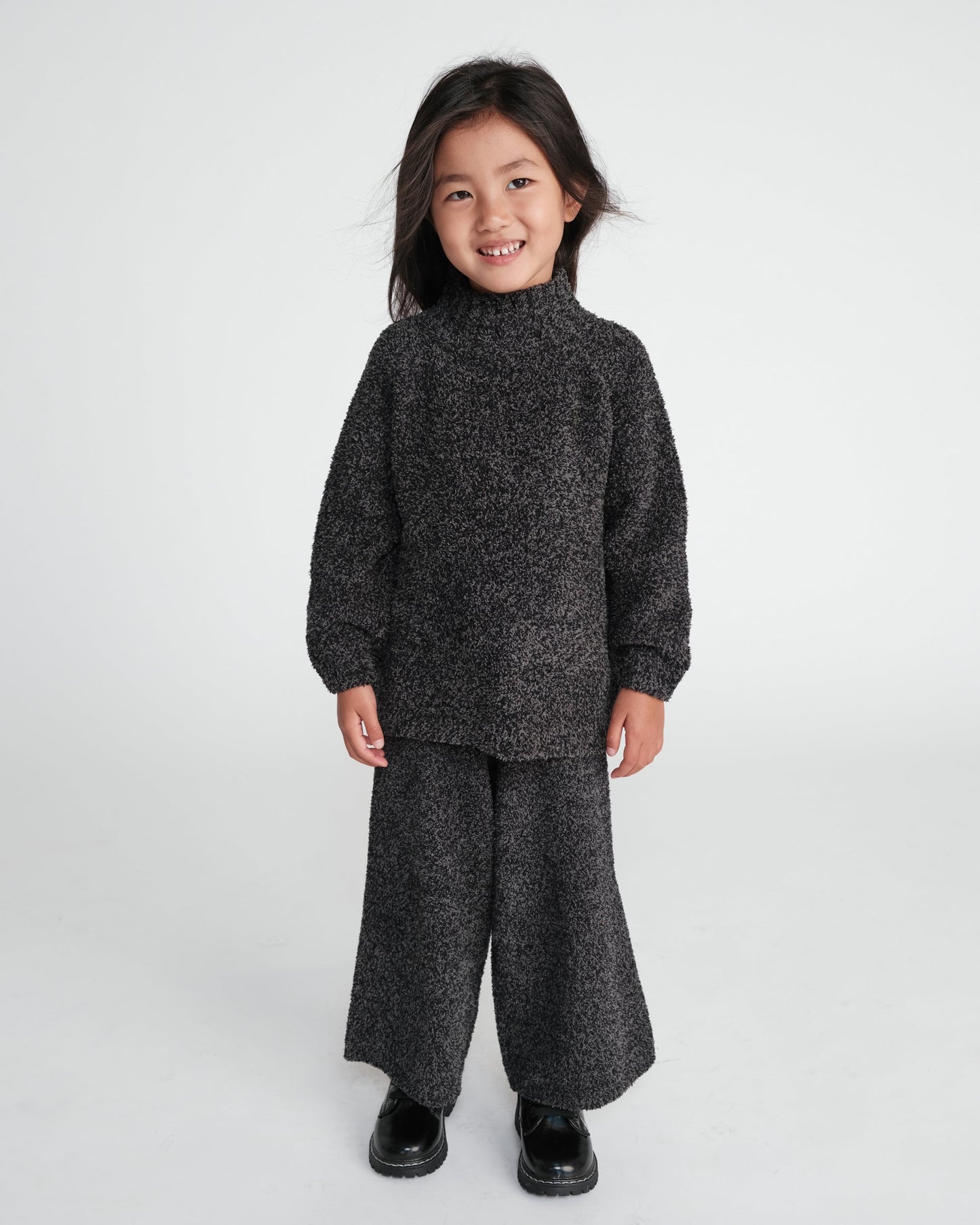 Boxy Mock Neck Sweater - Fuzzy
