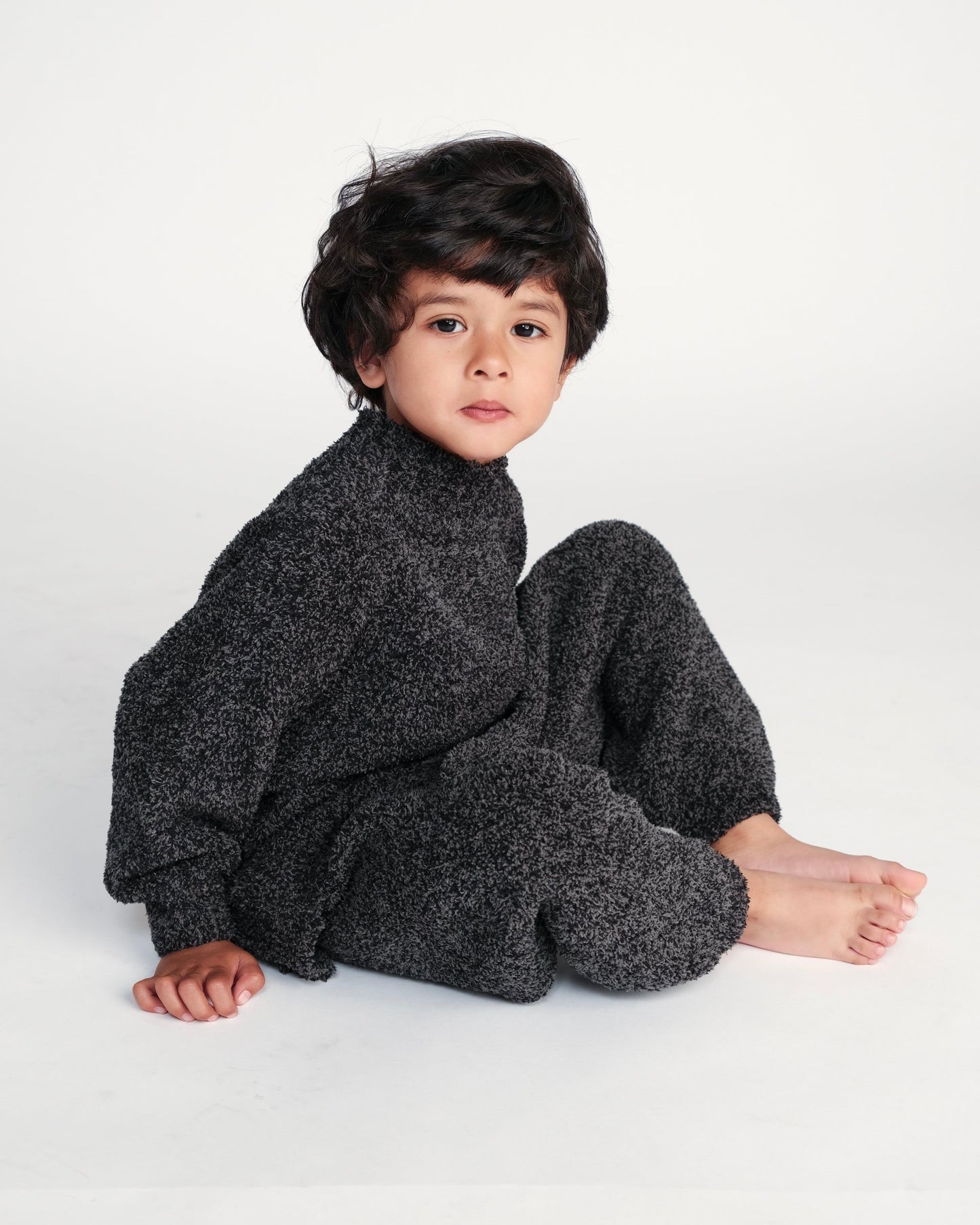 Boxy Mock Neck Sweater - Fuzzy