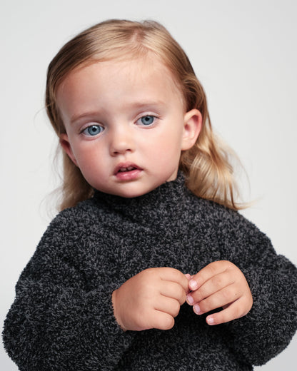 Boxy Mock Neck Sweater - Fuzzy