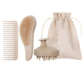 4pcs Wheat Straw Hair Care Set with Scalp Massager - Vegan America