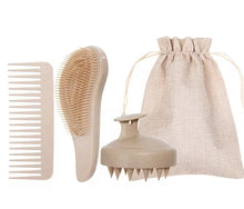 4pcs Wheat Straw Hair Care Set with Scalp Massager - Vegan America