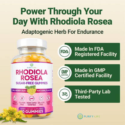 Sugar - Free Rhodiola Rosea Gummies - Vegan America