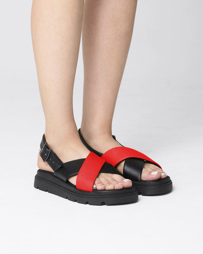Glare Sandals Red made of vegan corn leather - Vegan America